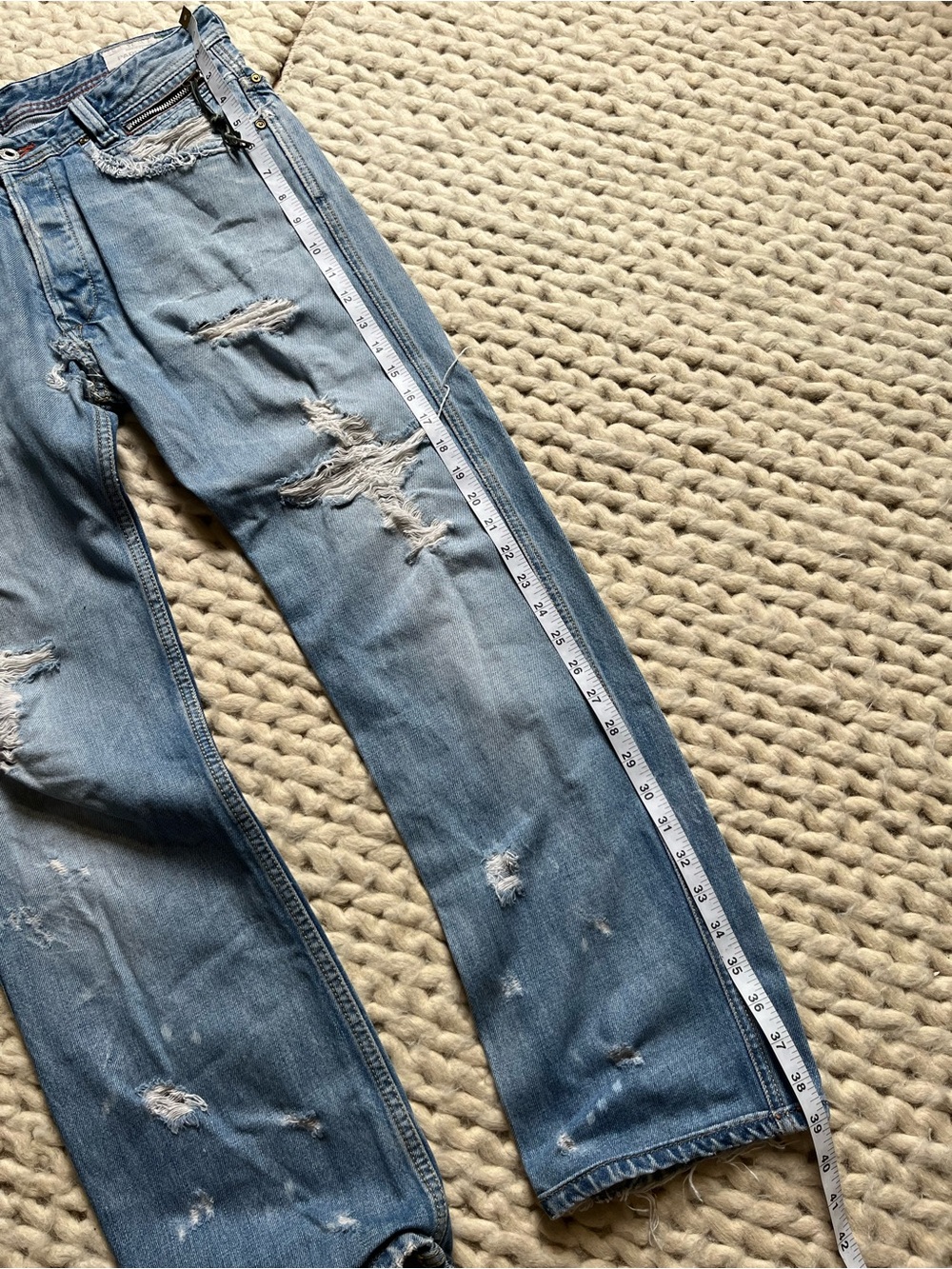 Diesel Y2k Distressed Ripped Jeans | 31x32 - Picture 11 of 14